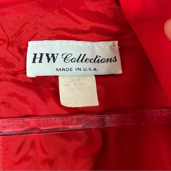 HW Collections | Vintage Red Sleeveless Dress Made in USA Long Scoop Neck 12 - Picture 3 of 8
